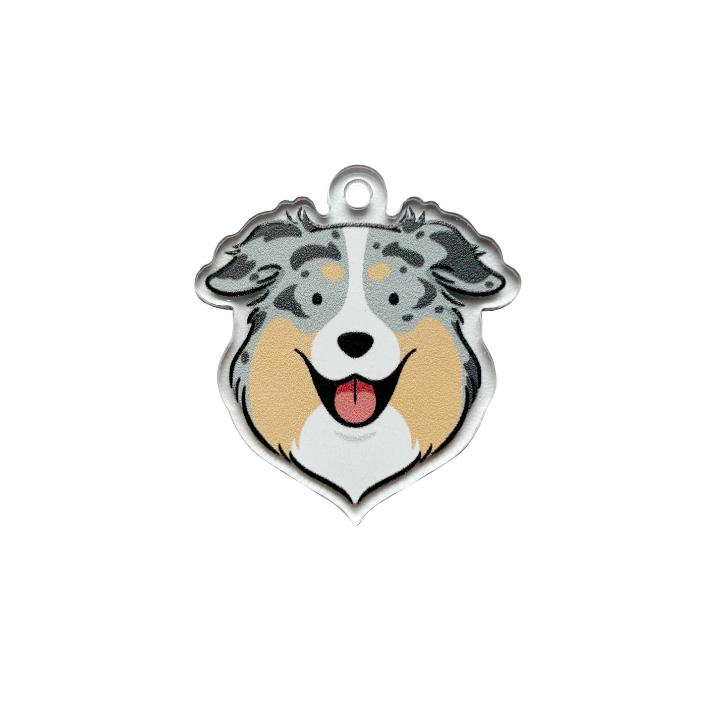 Blue merle Australian Shepherd dog acrylic charm