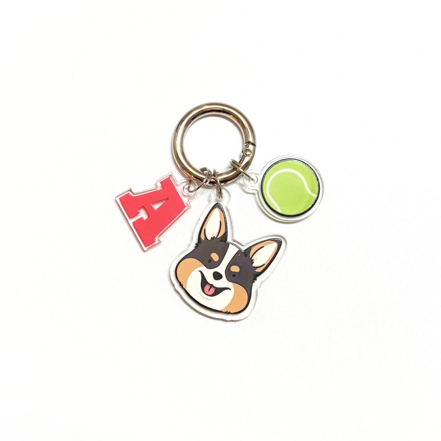 Australian Shepherd Head Charm/Keyring/Dog Tags
