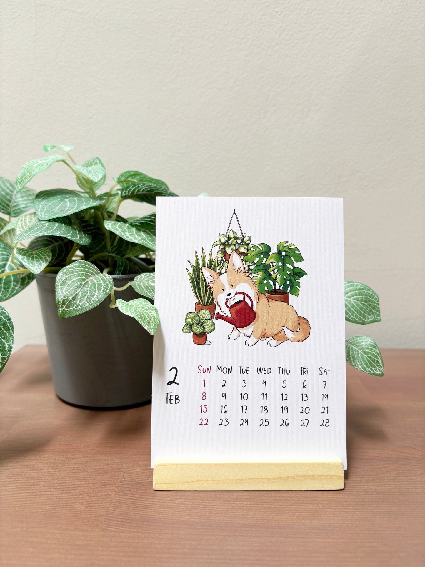 Everyday Corgis Desk Calendar (With Wooden Stand)