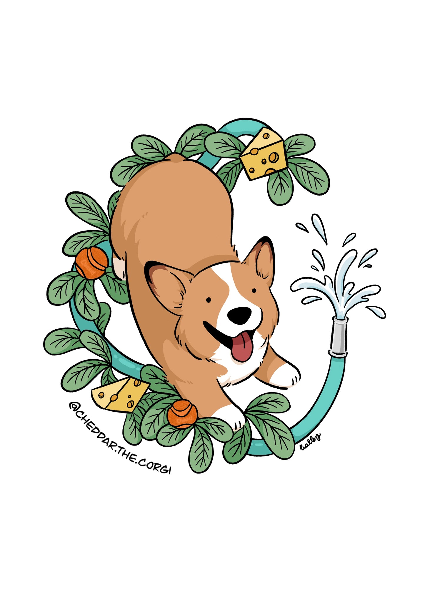 Custom Digital Pet Illustration with Simple Background