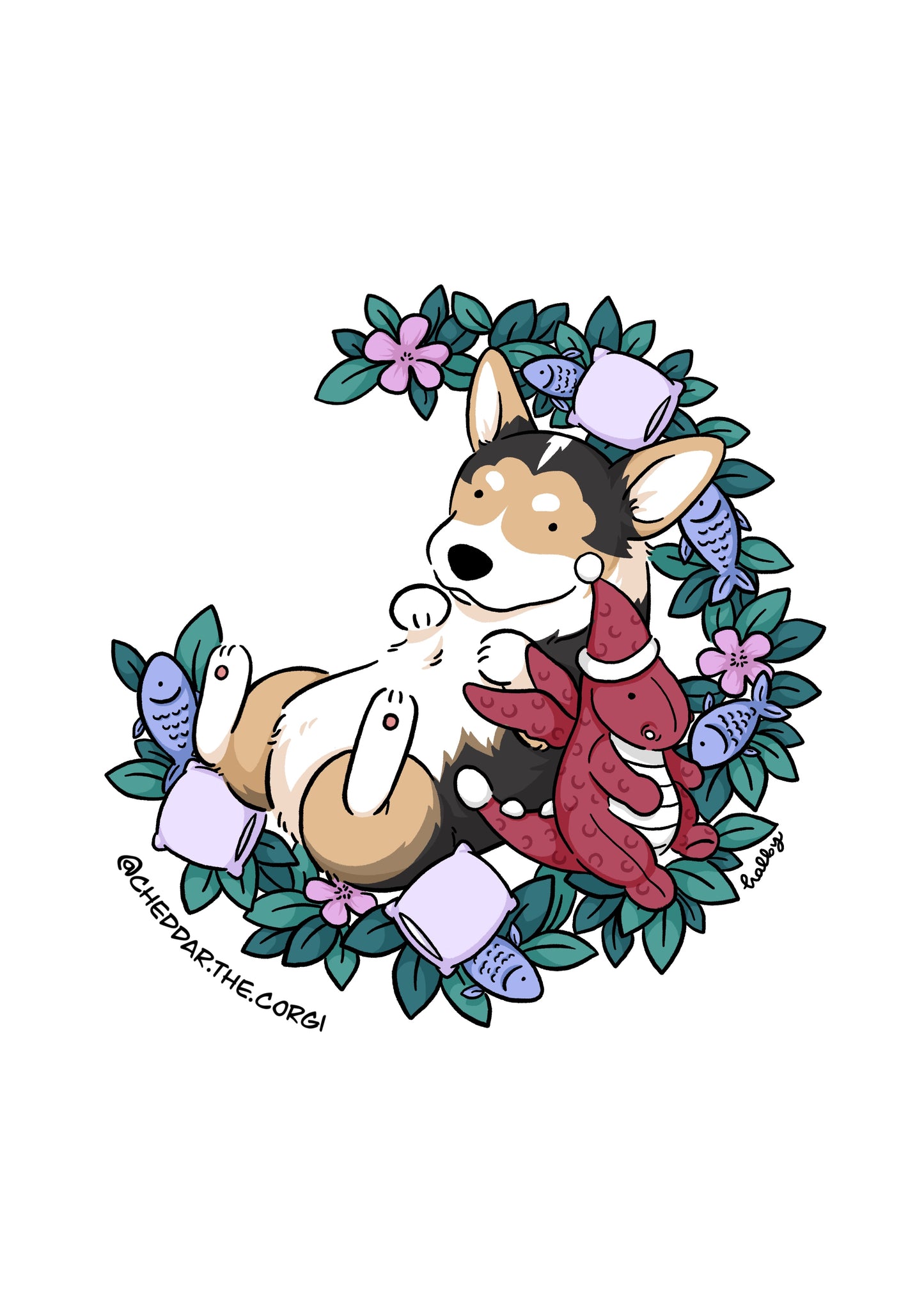 Custom Digital Pet Illustration with Simple Background