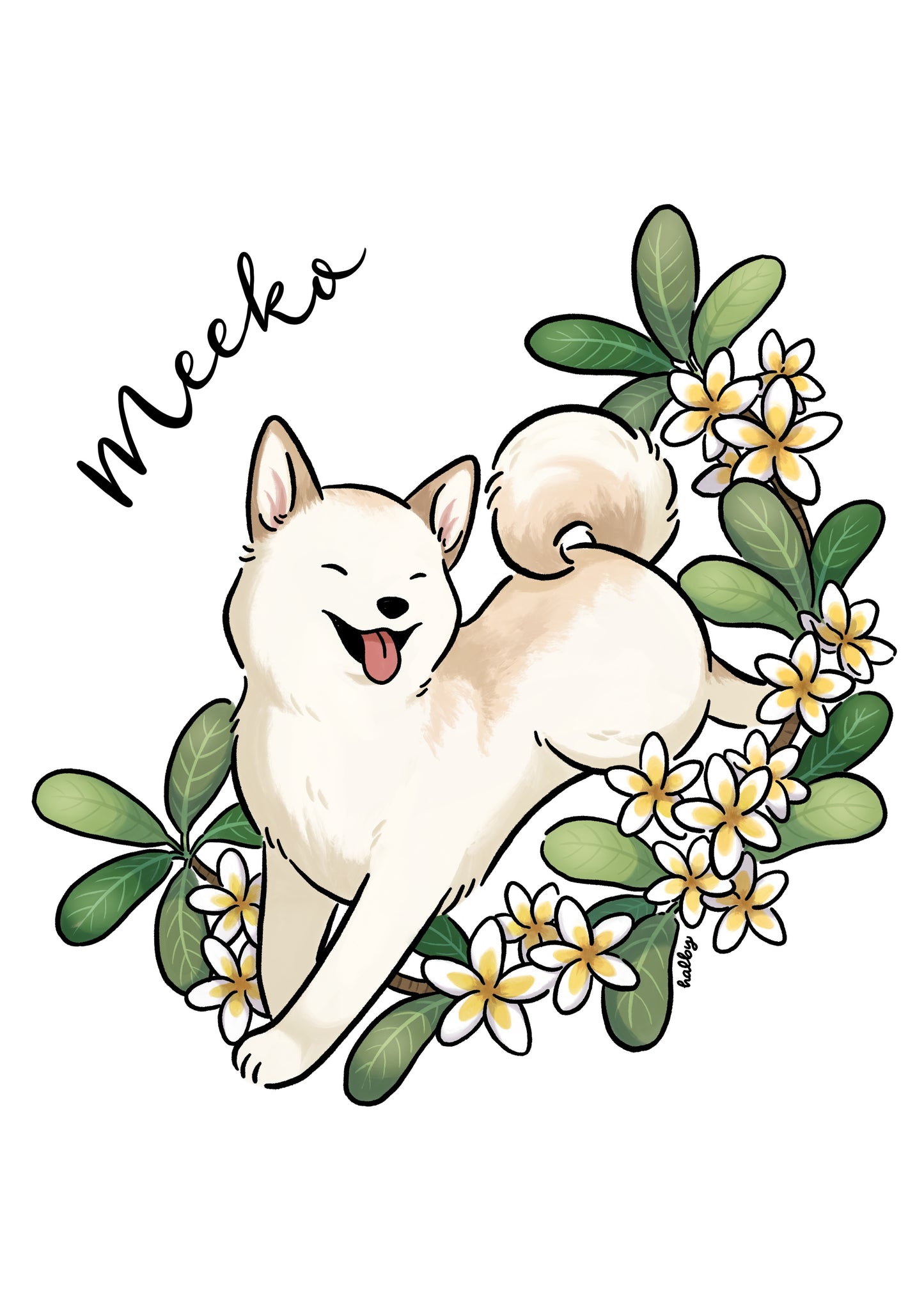 Custom Digital Pet Illustration with Simple Background
