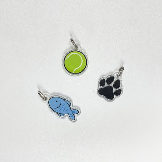 Pawprint/Fish/Tennis Ball Accessory Charm/Keyring/Dog Tags