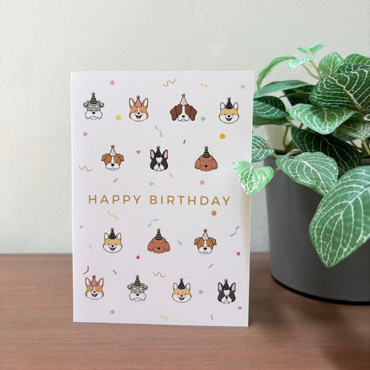 Party Dogs Happy Birthday A6 Greeting Card