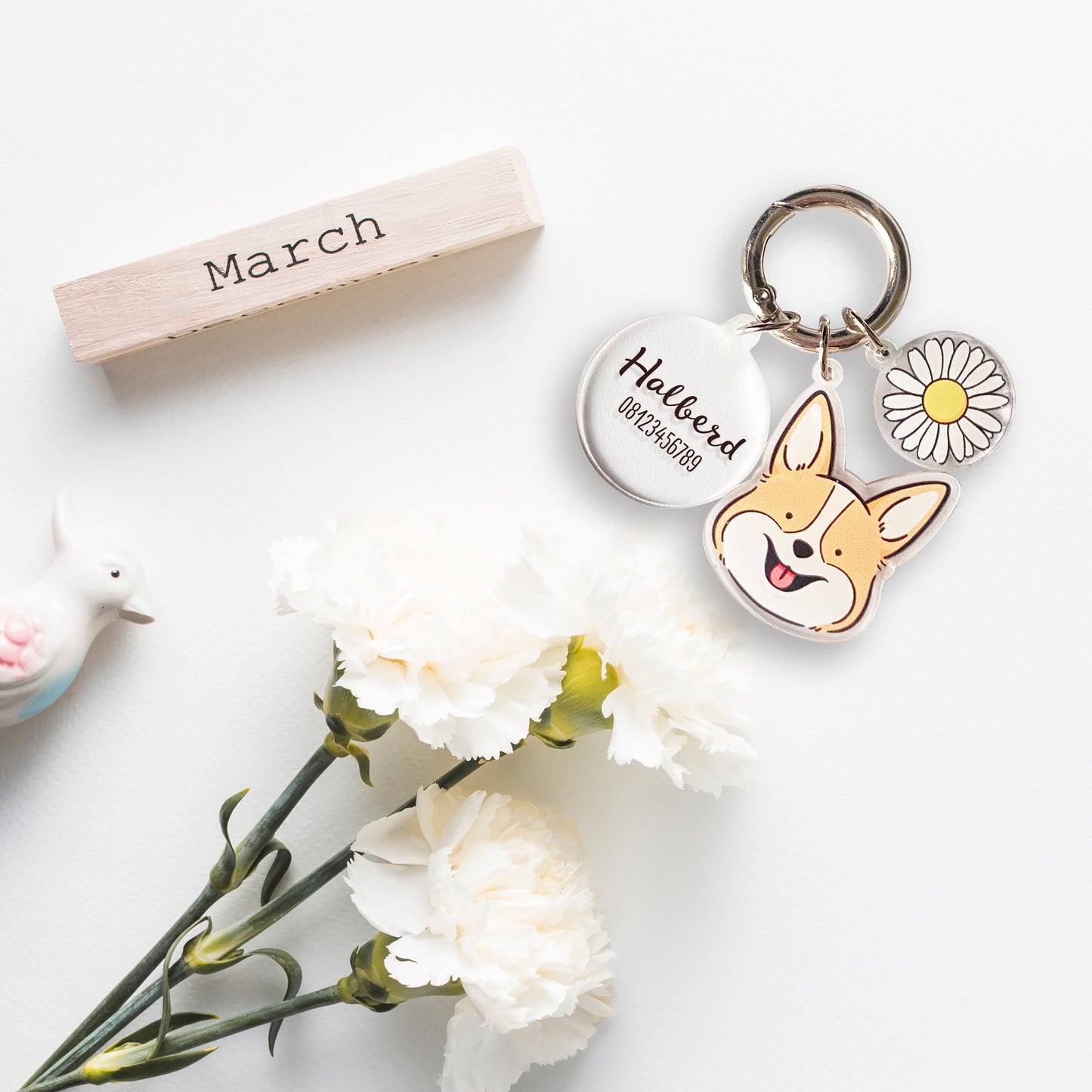 Sheltie Head Charm/Keyring/Dog Tags