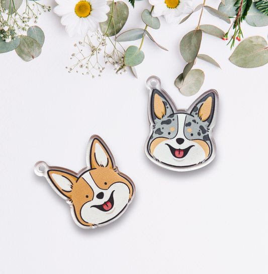 Corgi Head Charm/Keyring/Dog Tags