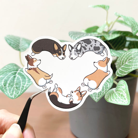 Corgi Heart Vinyl Sticker