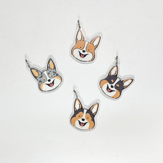 Corgi Head Charm/Keyring/Dog Tags