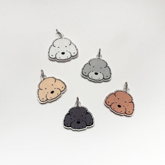 Poodle Head Charm/Keyring/Dog Tags