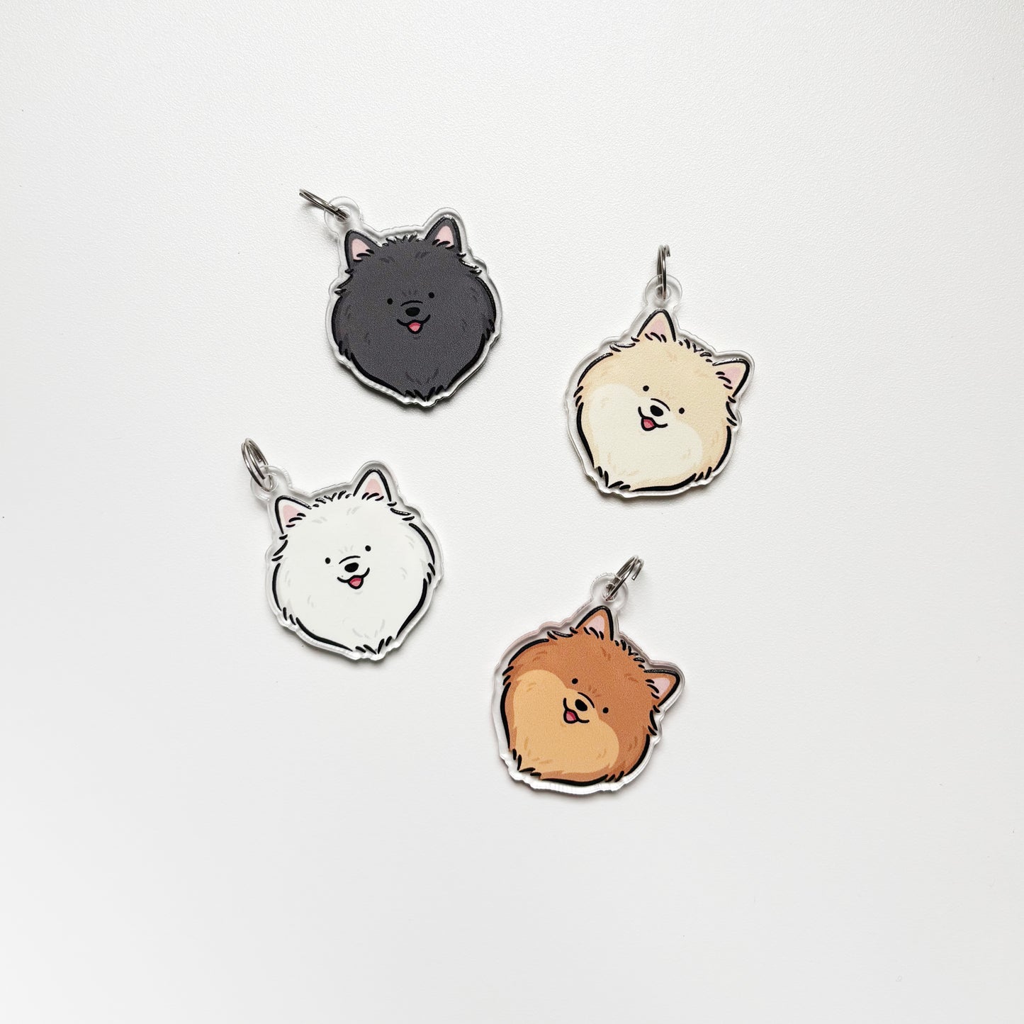 Pomeranian Head Charm/Keyring/Dog Tags