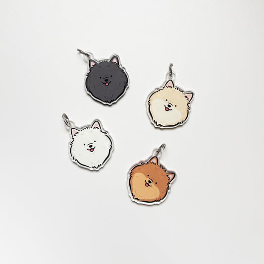 Pomeranian Head Charm/Keyring/Dog Tags