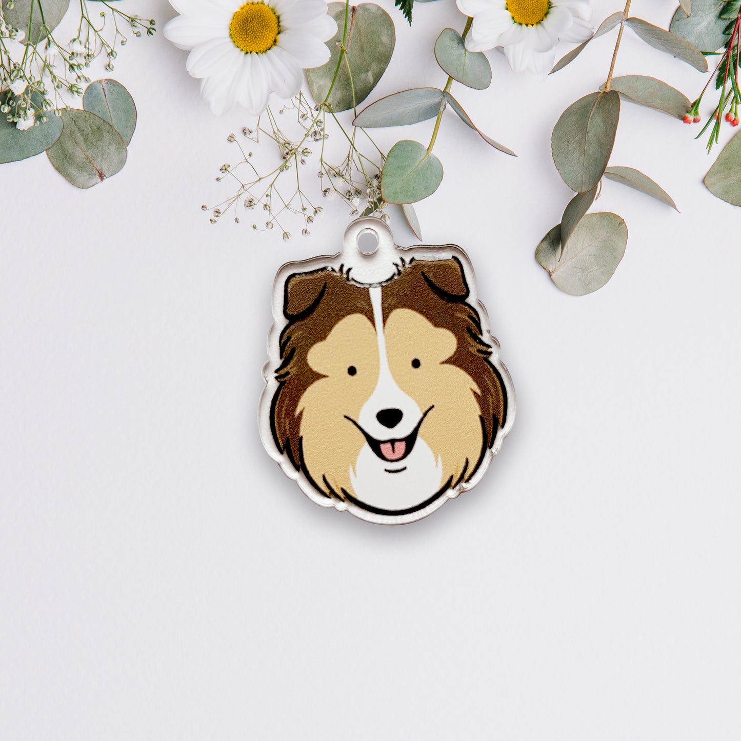 Sheltie Head Charm/Keyring/Dog Tags