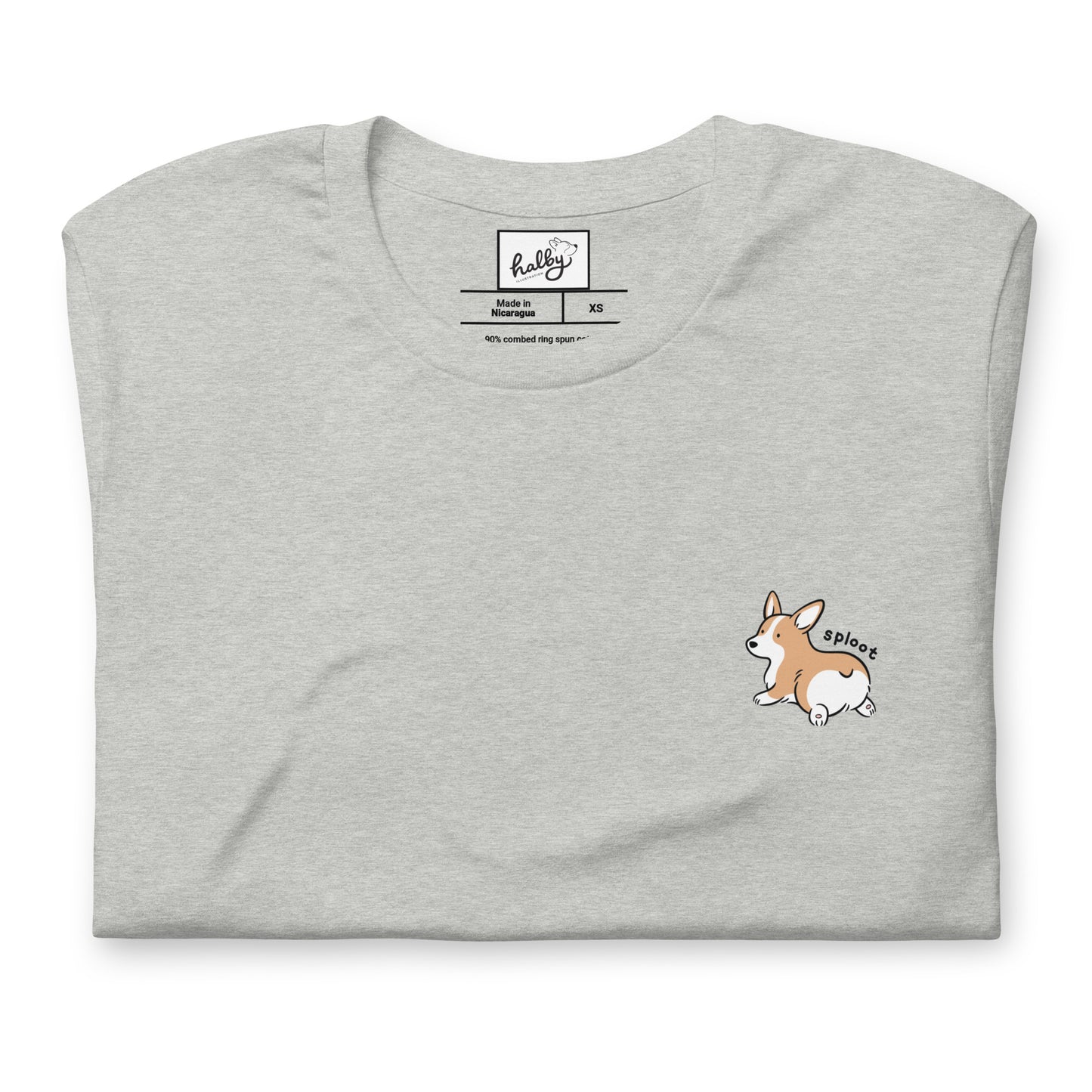 Red Corgi 'Sploot' Cotton T-shirt