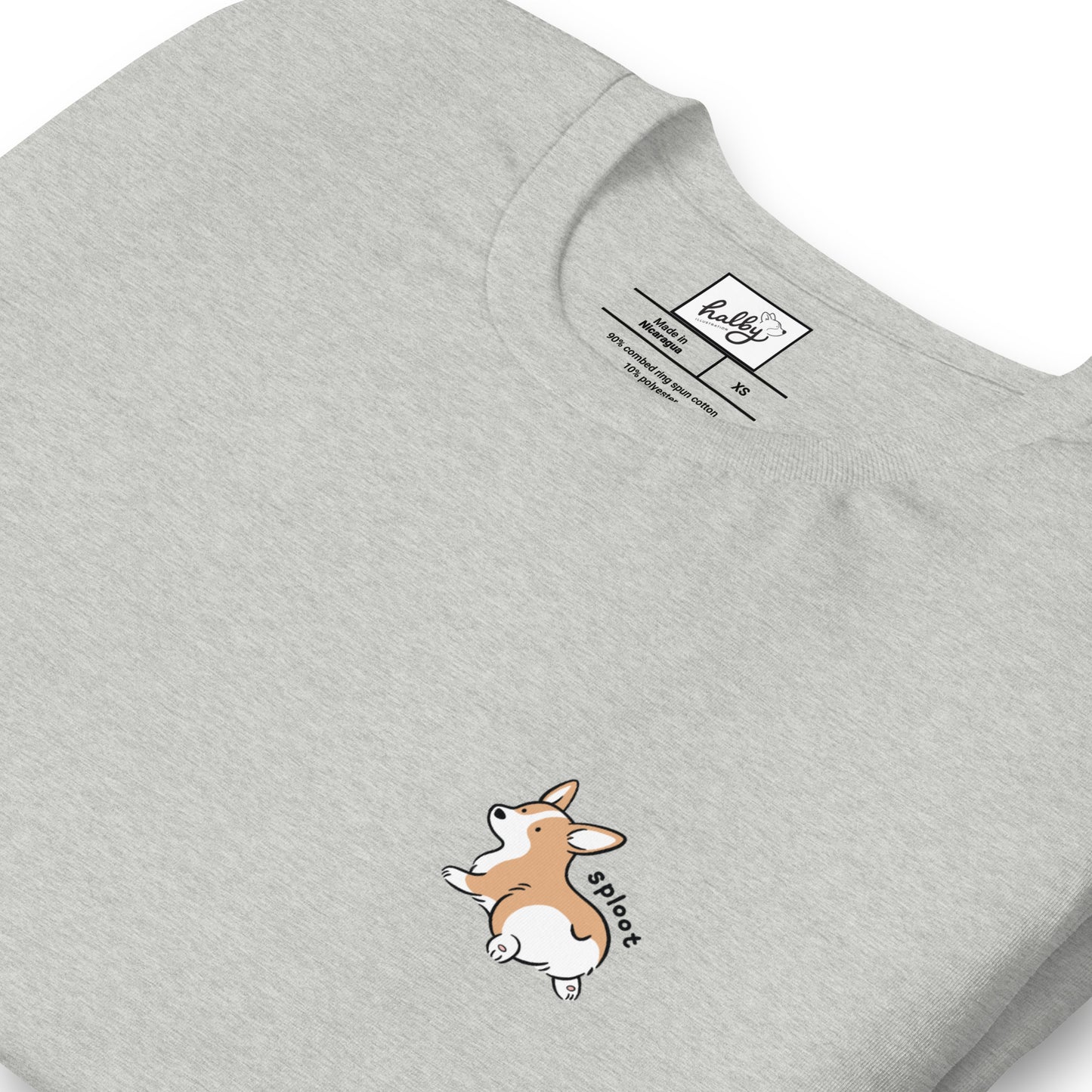 Red Corgi 'Sploot' Cotton T-shirt