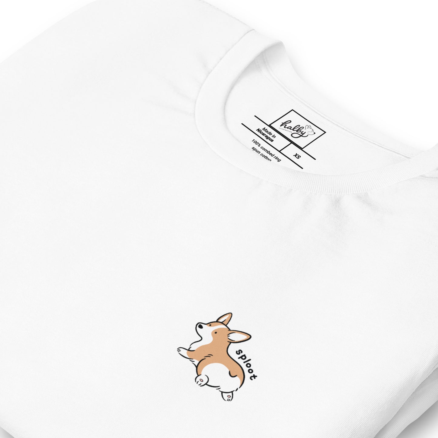 Red Corgi 'Sploot' Cotton T-shirt