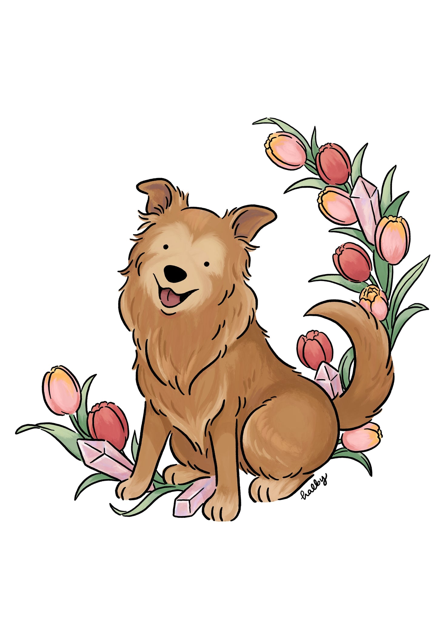 Custom Digital Pet Illustration with Simple Background