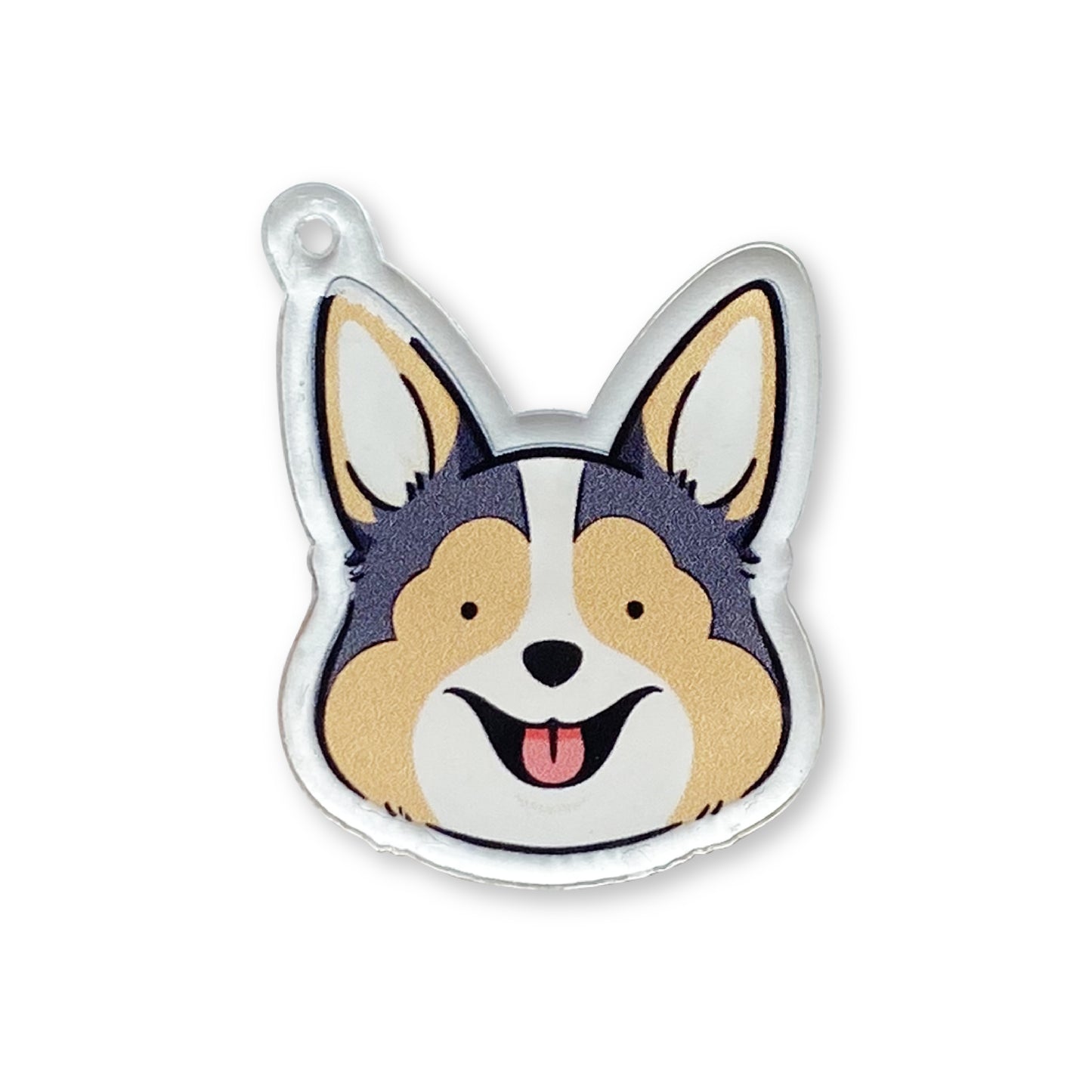 Red tricolor corgi dog acrylic charm